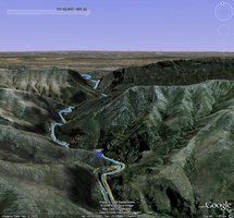 Google Earth view of our route through Meiringspoort Pass