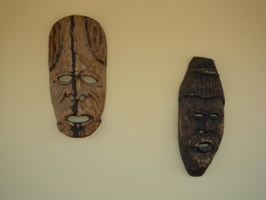 Masks on wall at Backpackers Paradise