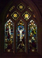 Stained glass window at St Jude's church
