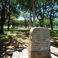 Commemorative stone at Pinelands Park commemorating the establishment of the first Garden City in South Africa