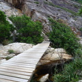 Foot bridge across river