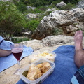 Hiking lunch is normally cold chicken and coldslaw salad.... the sparkling wine is only for New Years Day
