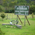 Sign at entrance to Zuurbraak Mission Village
