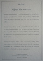 Alfred Gundersen's biography on back of painting inside cottage