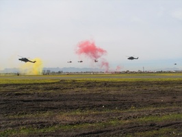 Helicopters moving in to support troops