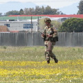 Soldier participating in mock battle