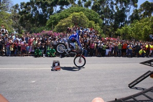 Brian Capper entertaining crowds with Stunt Riding