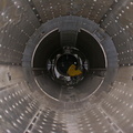 Closeups of rear end inside of a jet engine