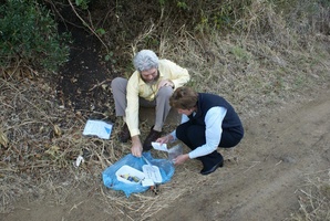 Two of my colleaues opening the cache
