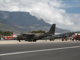 Casa 235 and Dakota at Ysterplaat Airshow, Cape Town - Framed by Table Mountain