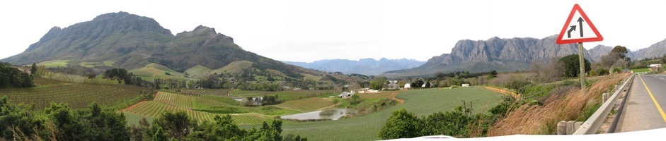View towards Franschhoek from Helshoogte Pass, Stellenbosch