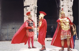 Gladiators outside Colosseum, Rome, Italy
