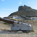 Hout Bay Harbour West Battery Guns with The Sentinel in background