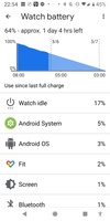 TicWatch Pro battery at end of first evening in Mixed mode