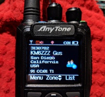 Anytone AT-D878UV radio listening to a DMR transmission on Talk Group 91