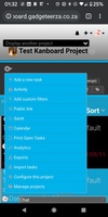 Kanboard Mobile Web - Quick Menu Options on Board