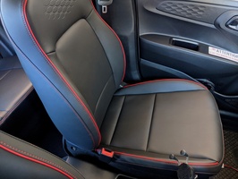 Artificial leather with red trim