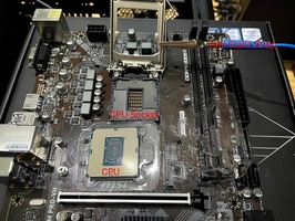 CPU lying upside down with pins exposed