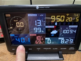 Ambient Weather console showing rainfall