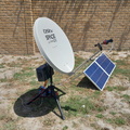Satellite dish with solar panels an a LiFePO4 battery